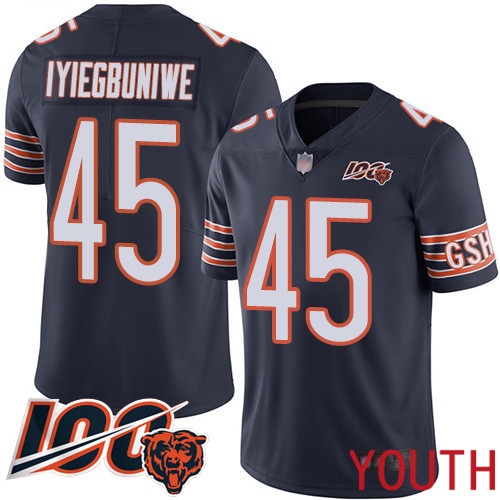 Chicago Bears Limited Navy Blue Youth Joel Iyiegbuniwe Home Jersey NFL Football #45 100th Season